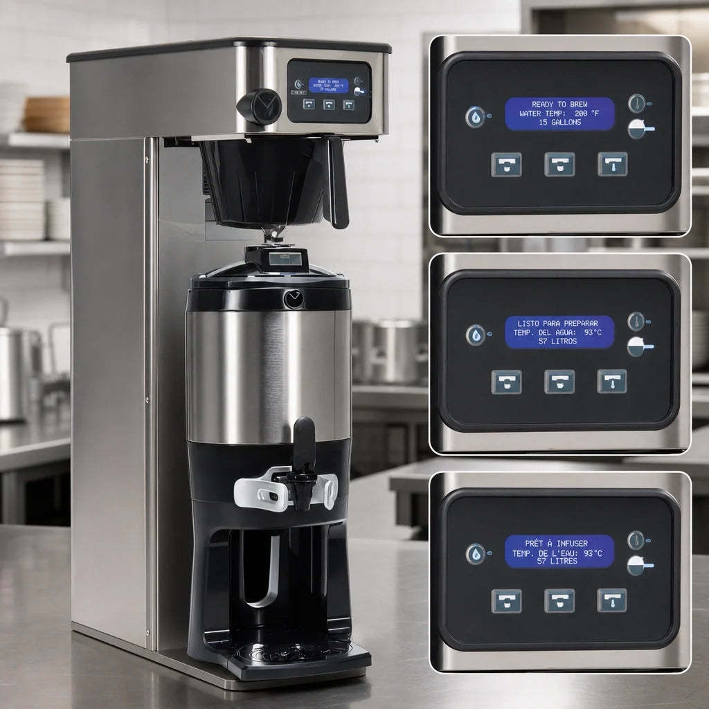 BUNN 53100.0001 Tall Single Automatic Fill Commercial Coffee Brewer, Stainless Steel, Plumbed, Dual Voltage, 1/2–1 Gallon Batches