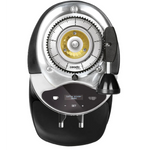 Coffee grinder with digital display on a white background