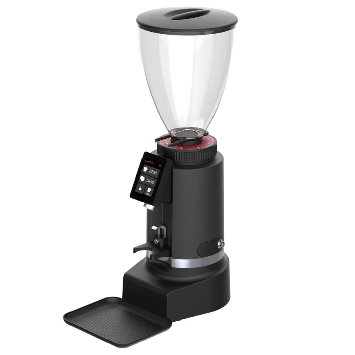 Ceado Leon 800 Black coffee grinder with clear container on a white background