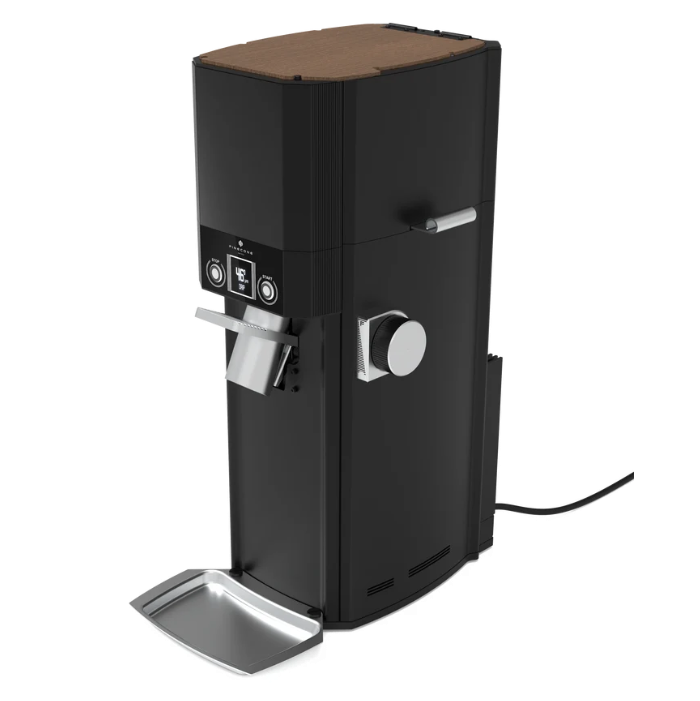 Siberian Digital Coffee Grinder upper right view in black