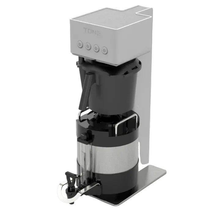 TONE Touch 04 front right view with brew basket and thermal with a white background