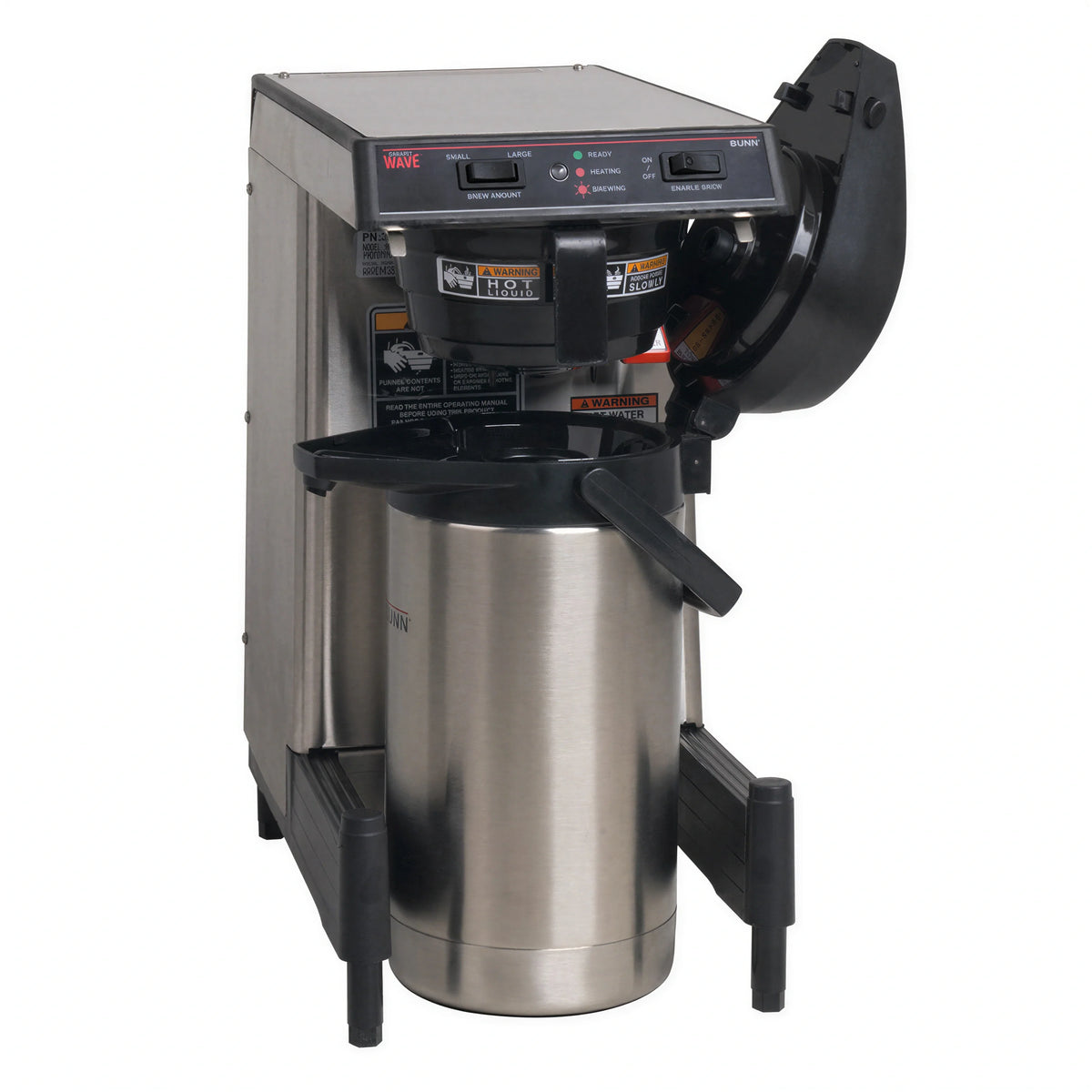 BUNN SmartWAVE® 39900.0006 Automatic-Fill Coffee Brewer, Low-Profile Wide-Base, 1.9 L Thermal Carafe, 3.9 gal/hr, 120V